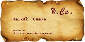 Walkó Csaba névjegykártya