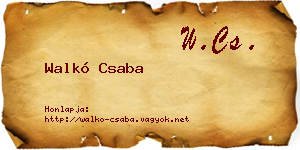 Walkó Csaba névjegykártya